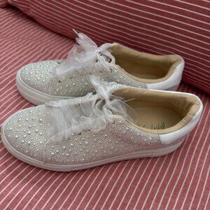 Betsey Johnson / DB Studio Pearl-Studded Sneakers